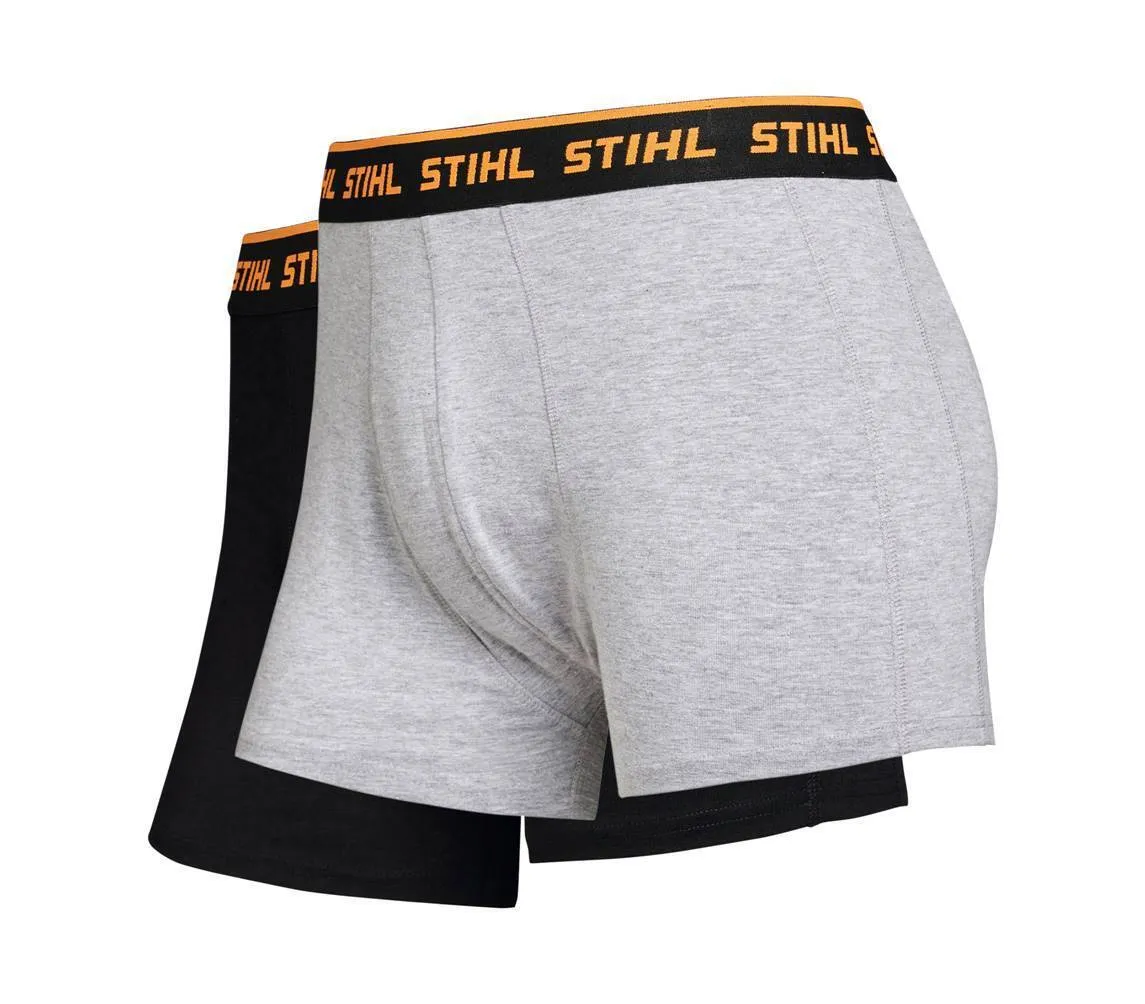 Stihl Boxershorts 2er-Set LOGO Schwarz / Grau Herren