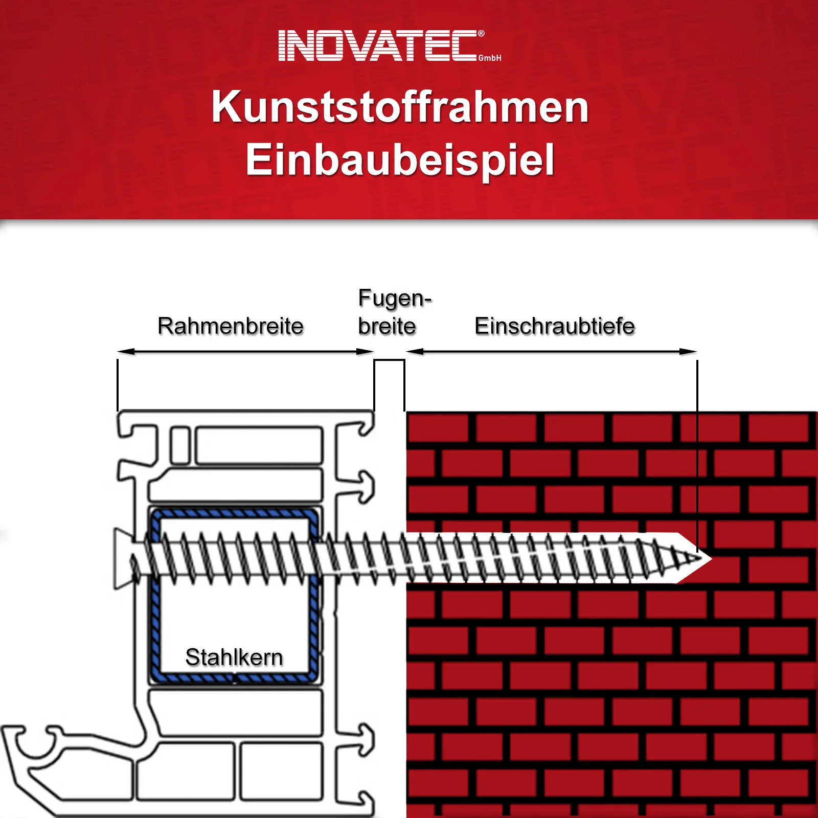 INOVATEC Fensterrahmenschrauben TX30 Senkkopf 7,5 x 40-252 mm inkl. Bit – Bild 4