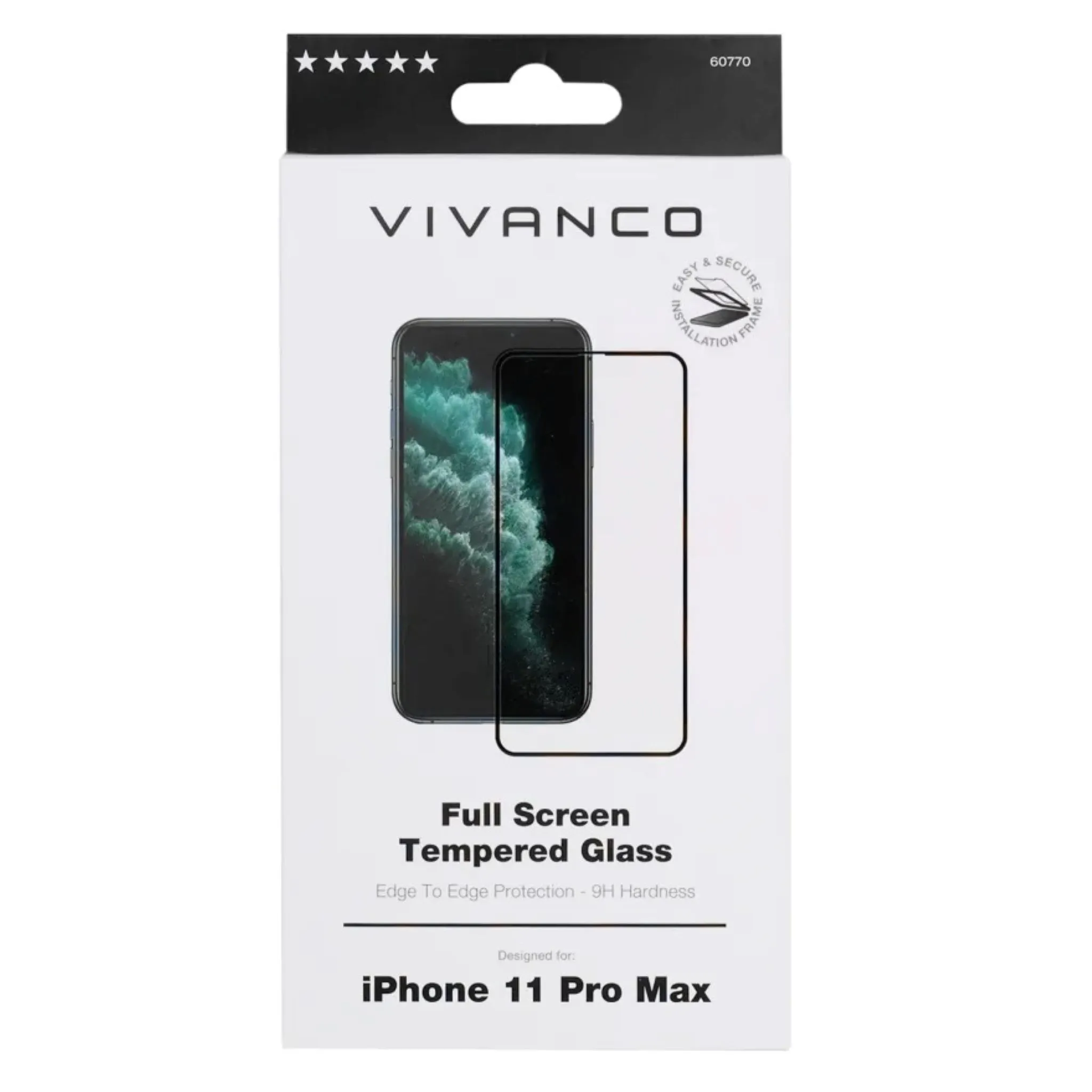 VIVANCO Displayschutzglas iPhone 11 Pro Max ,Fingerabdrucksensor, Ultra Transparent, 9H-Glashärte – Bild 2
