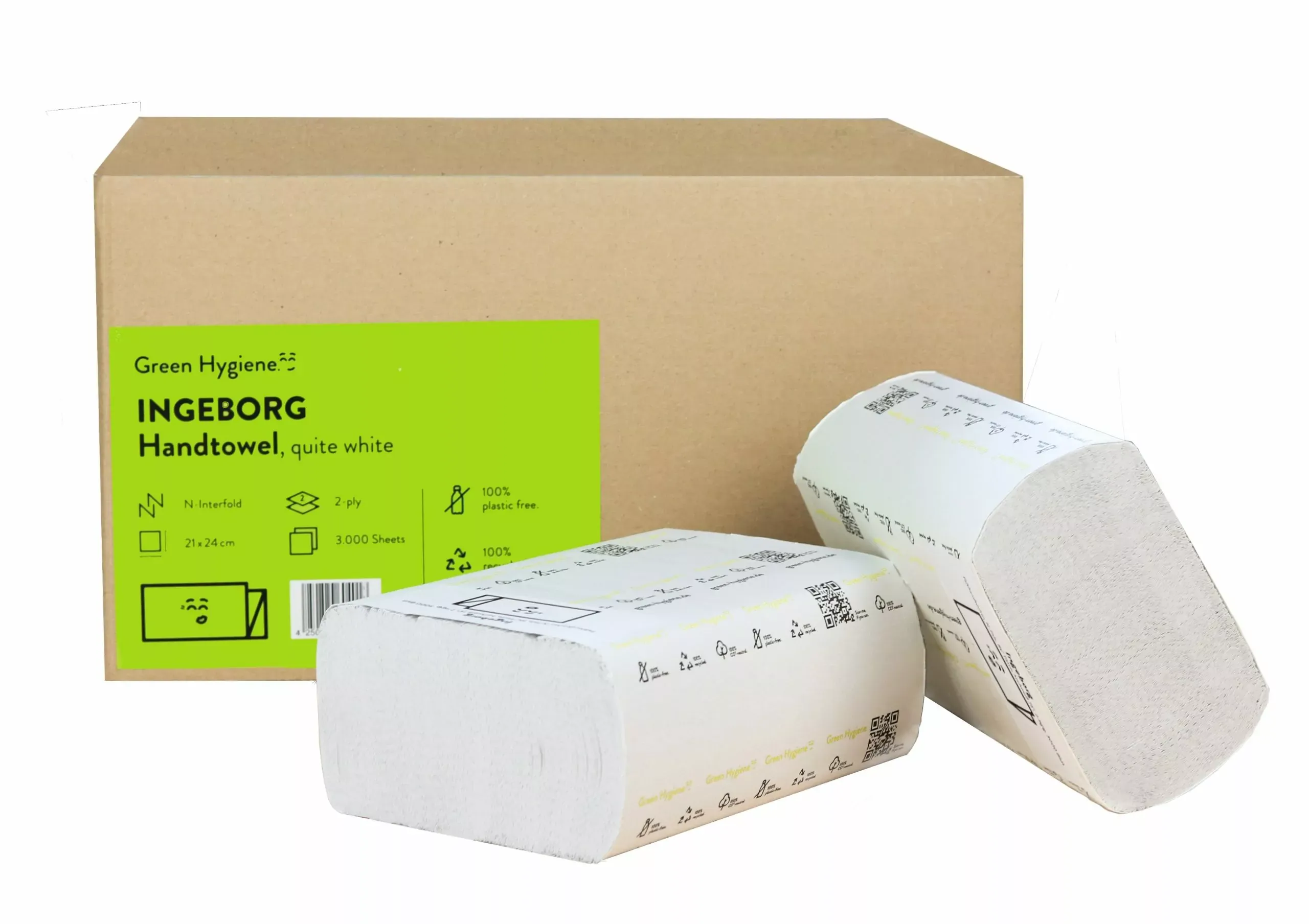 INGEBORG – Falthandtücher, N-Falz, 2-lagig, 21,0 x 24,0 cm, 3000 Blatt, Recycling – Bild 2
