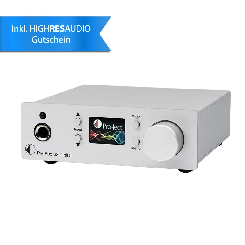 Pro-Ject Pre Box S2 Digital, Vorverstärker, Dual-DAC 32bit/786kHz, MQA-Decoder, DSD512