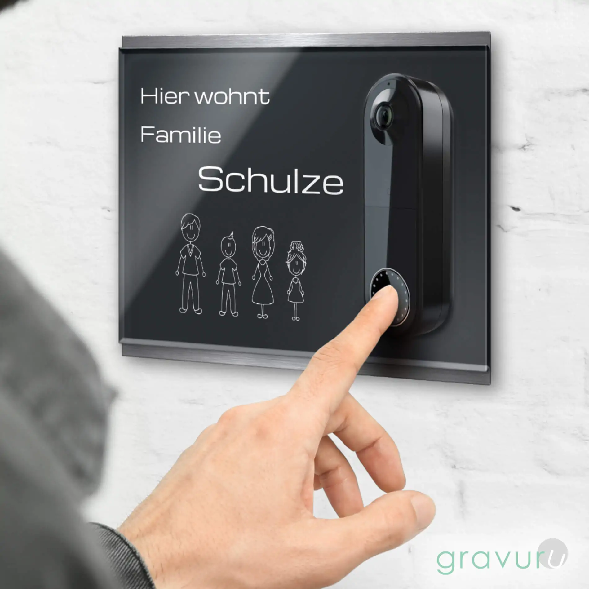 Edles Namensschild für die Funkklingel Arlo Video Wire-Free Doorbell mit schöner Gravur – Bild 2
