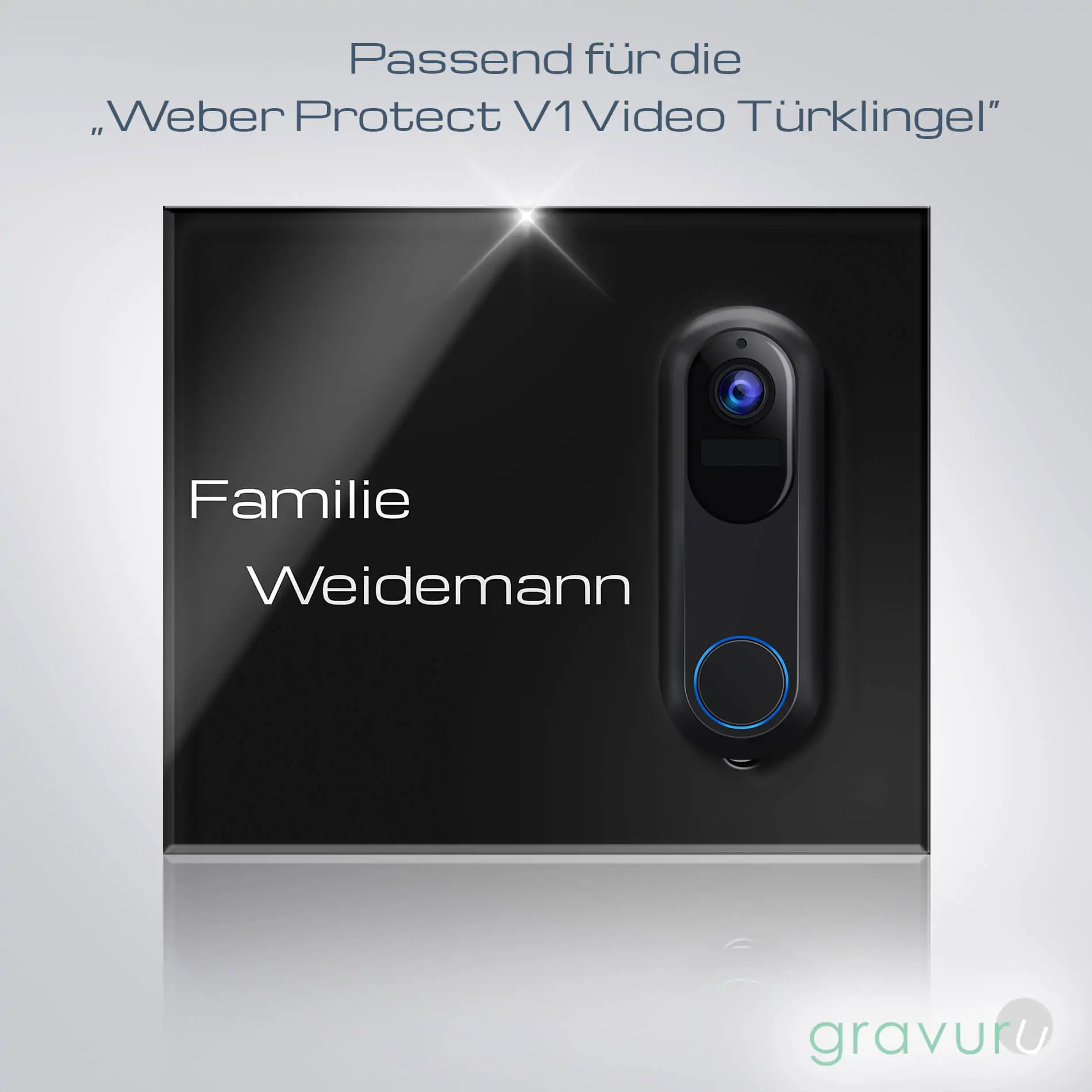 Funkklingel Türschild mit Gravur für die WP Pro V1 – Bild 4