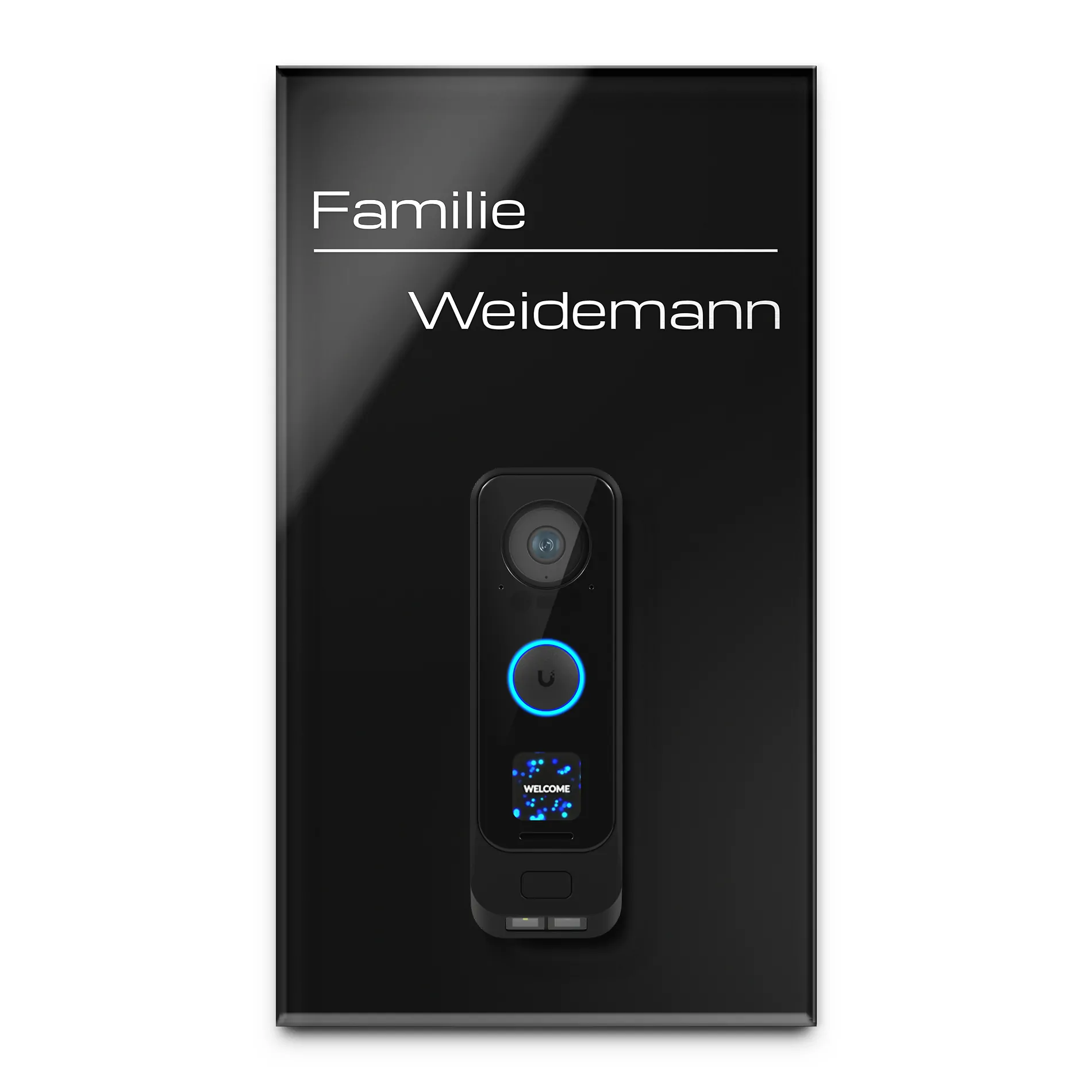 Funkklingelschild für die Unifi G4 Pro mit Gravur